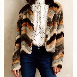 ISO Chevron Faux-Fur Coat